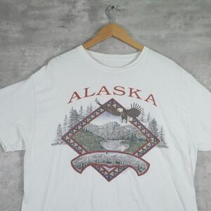 Prairie Mountain Alaska Eagle Graphic Tee XL White Vintage Style